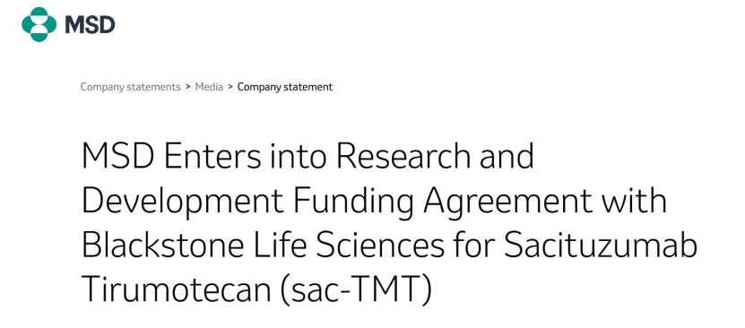 默沙东押注ADC赛道，sac-TMT成战略要点